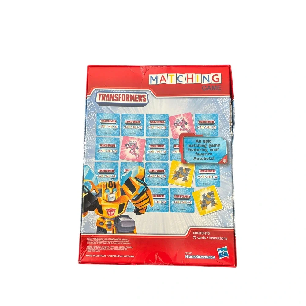 Transformers Matching Game Hasbro Gaming 72 Cards New Sealed Box Damage